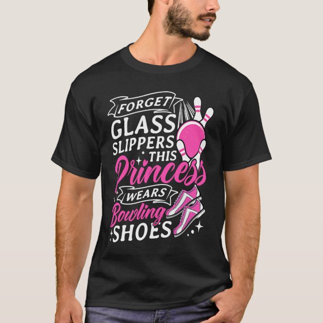 Bowling Girl Princess Pin Bowler Strike Bowling Te T Shirt (Framsida)