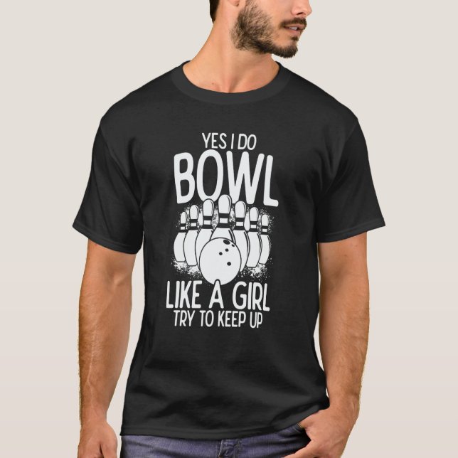 Bowling Girl Princess Pin Bowler Strike Bowling Te T Shirt (Framsida)