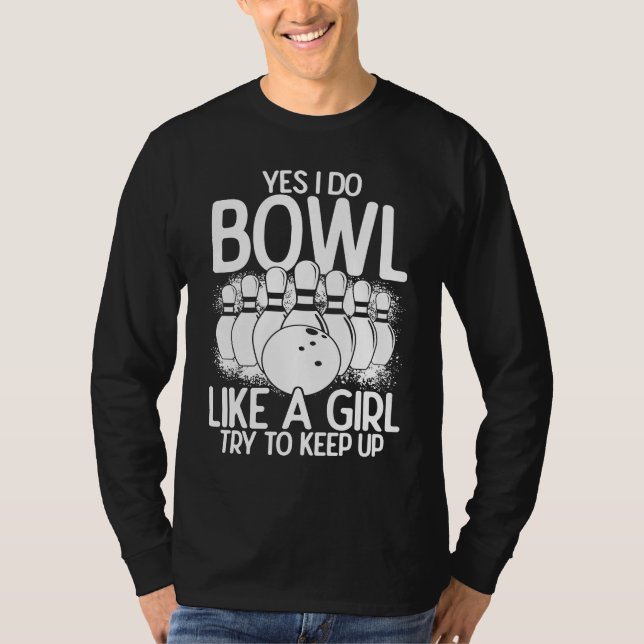 Bowling Girl Princess Pin Bowler Strike Bowling Te T Shirt (Framsida)