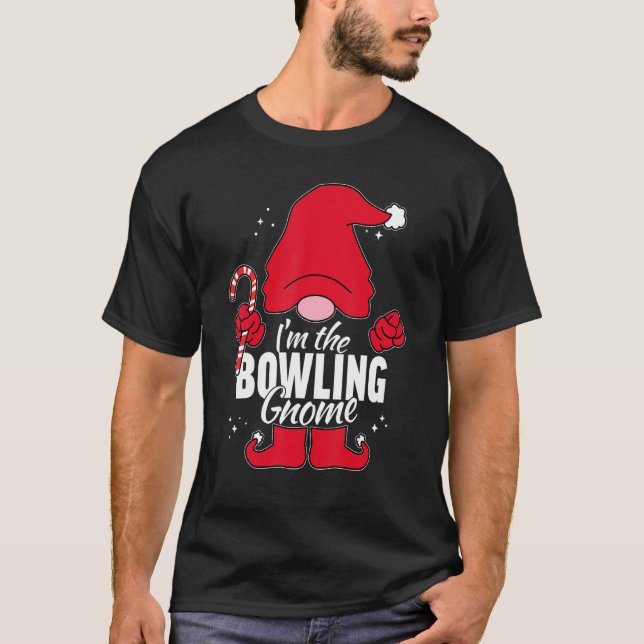 Bowling Gnome Matching Family Group Pictures on Ch T Shirt (Framsida)