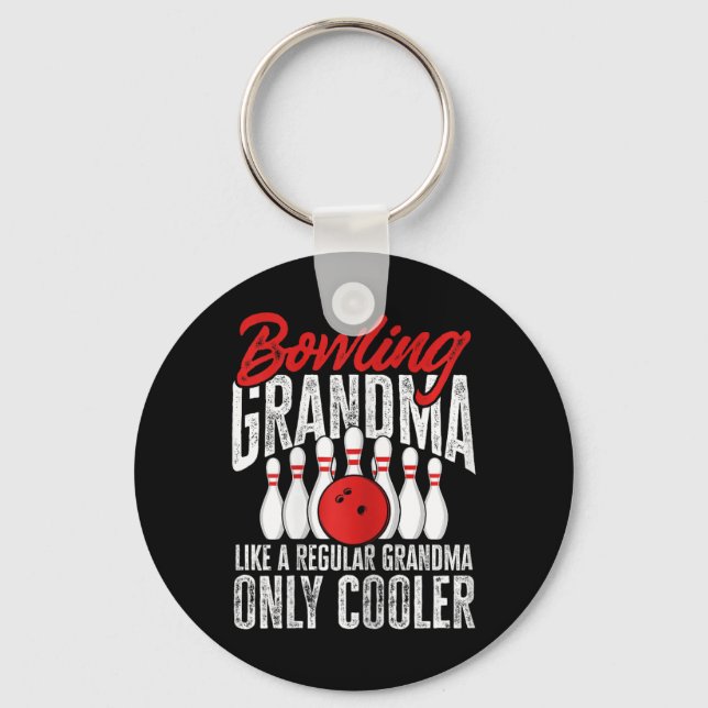 Bowling Grandma Much Cooler Nyckelring (Framsida)