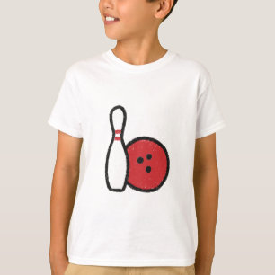 Bowling Graphic Tee   Bowling Pin Red Bowling Ball