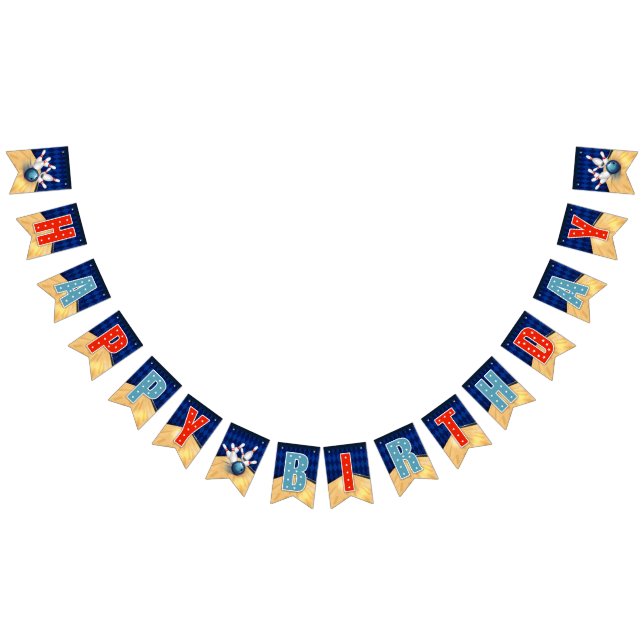 Bowling Grattis på födelsedagen Banner - Bunting F Vimplar (Alla)