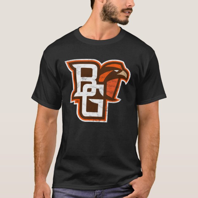 Bowling Green BGSU Falcons Distressed Primary T Shirt (Framsida)
