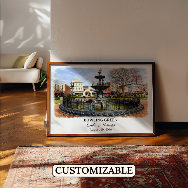 Bowling Green Kentucky Affisch, Akvarell, Anpassad Poster (Skapare uppladdad)