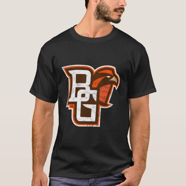 Bowling Grönt Bgsu Falcons Distress Primary T Shirt (Framsida)