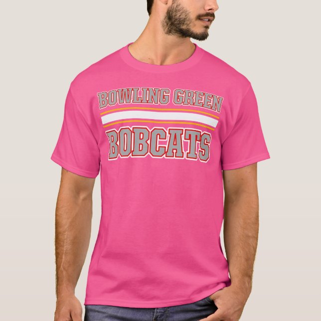 Bowling Grönt Bobcat Vågrät Rand T Shirt (Framsida)