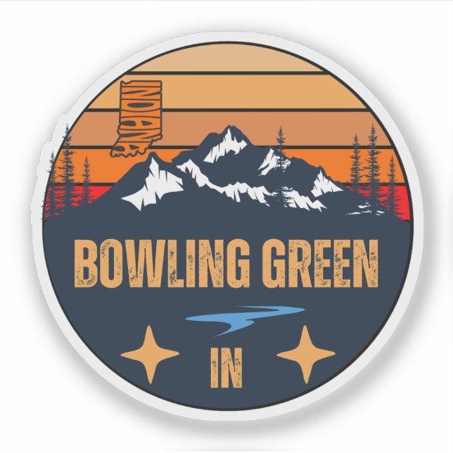 Bowling Grönt, Indiana Klistermärken (Framsida)
