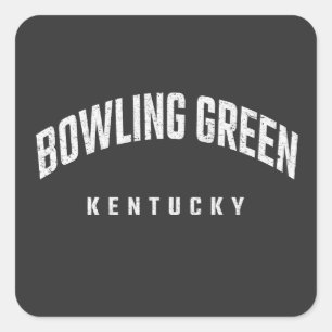 Bowling Grönt Kentucky KY Fyrkantigt Klistermärke
