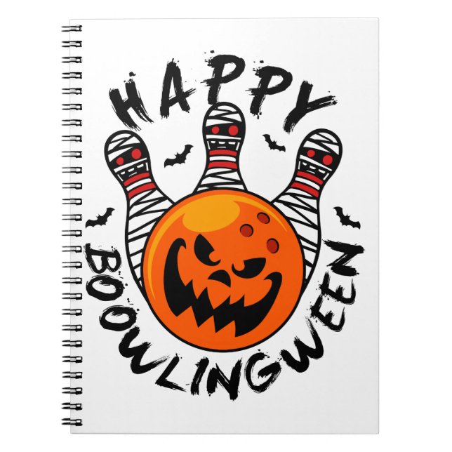 Bowling Halloween Bowlareare Lycklig Bowlingween Anteckningsbok (Framsidan)