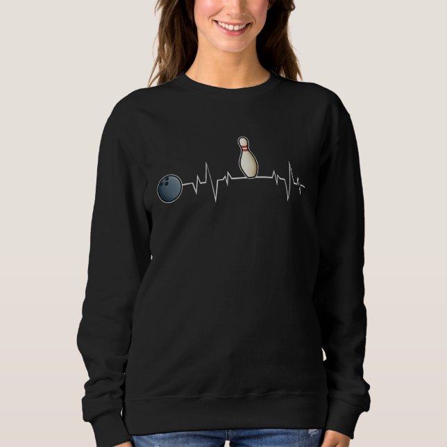 Bowling Heartbeat Playing Bowling Is My Passion T Shirt (Framsida)