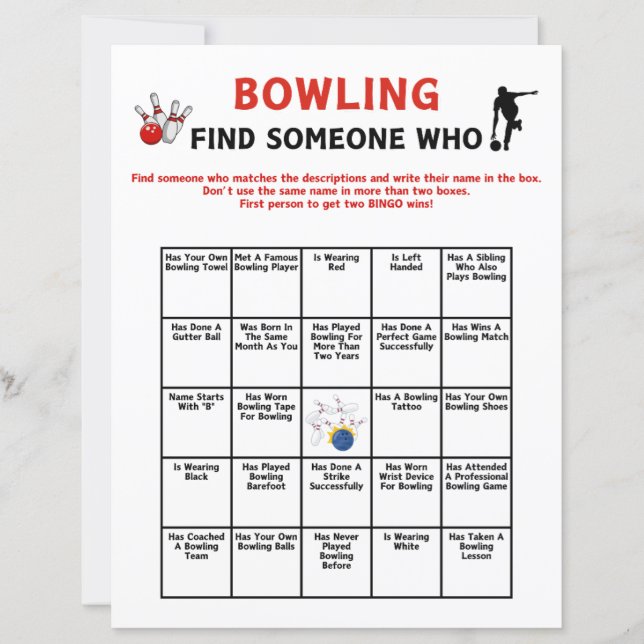 Bowling Hitta någon som spel Game (Framsida)
