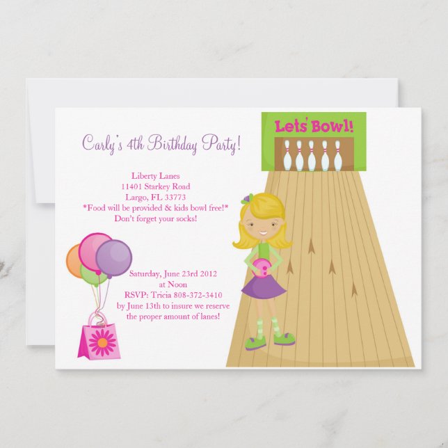 Bowling Inbjudan (Framsida)