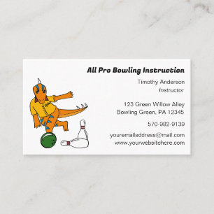 Bowling Instructor, Bowling Alley Dinosaur Visitkort