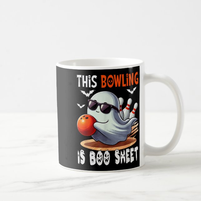 Bowling Is Boo Sheet Halloween Costume Player Team Kaffemugg (Höger)