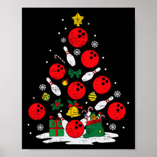 Bowling Julgran Ljus Julafton Bowlareare Sport me Poster