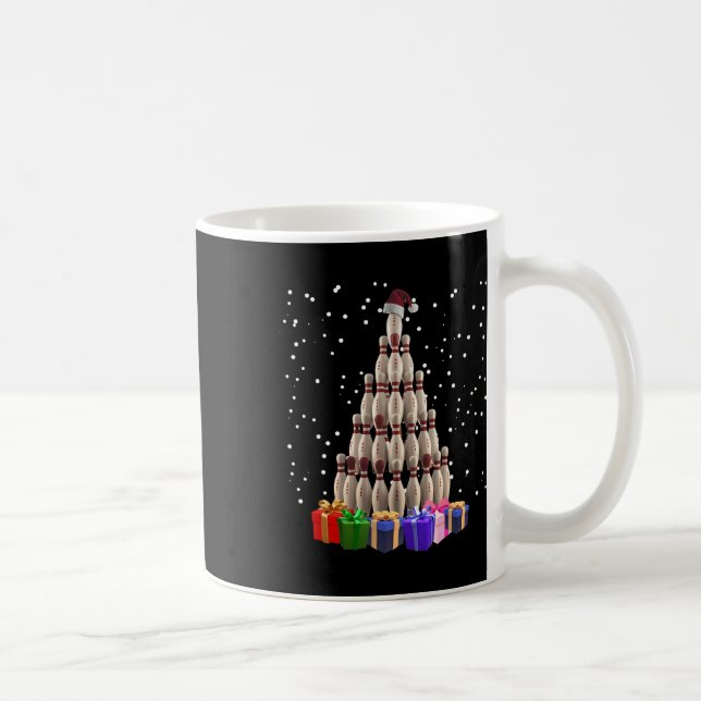 Bowling julgran Rolig julmatchande familj  Kaffemugg (Höger)