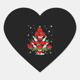 Bowling Julgran Santa Pickleball Ljus Hjärtformat Klistermärke