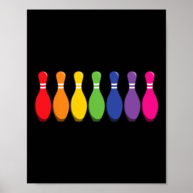 Bowling käglor Bowling Regnbåge Lgbt Pride  Poster (Framsidan)
