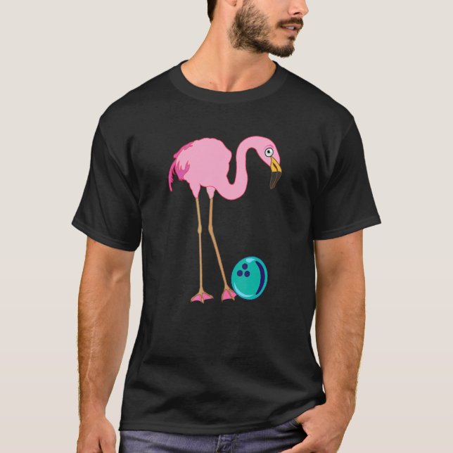 Bowling käglor Flamingo  Vilda djur Bowler T Shirt (Framsida)