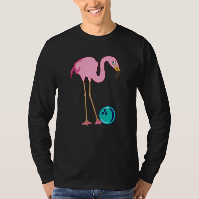 Bowling käglor Flamingo  Vilda djur Bowler T Shirt (Framsida)