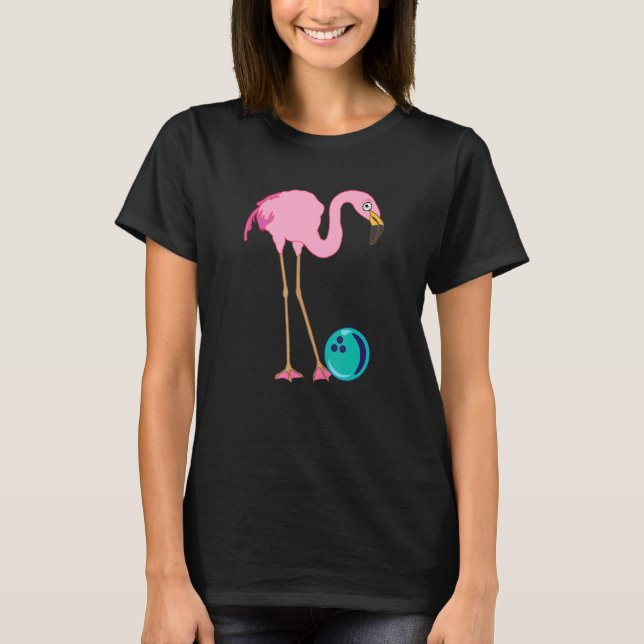 Bowling käglor Flamingo  Vilda djur Bowler T Shirt (Framsida)