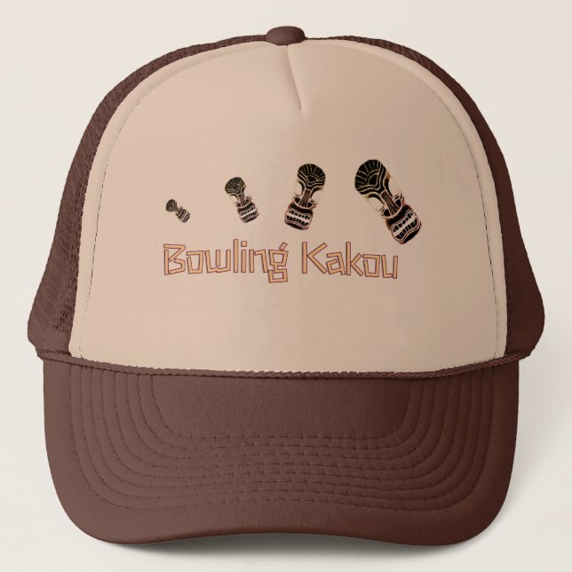 Bowling Kakou Studsande Tiki Huvuden Keps (Framsida)