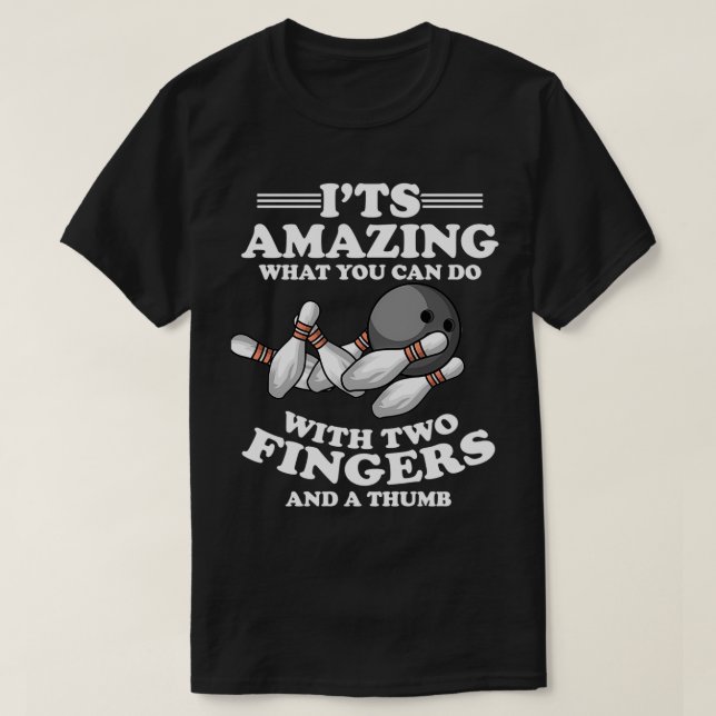Bowling Kegel Strejka Bowling Center Finger Humor  T Shirt (Design framsida)