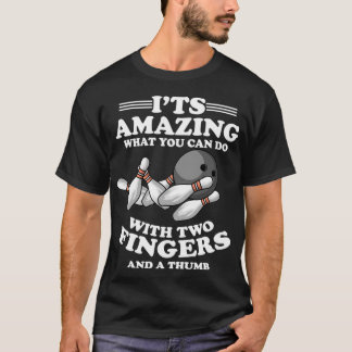 Bowling Kegel Strejka Bowling Center Finger Humor  T Shirt