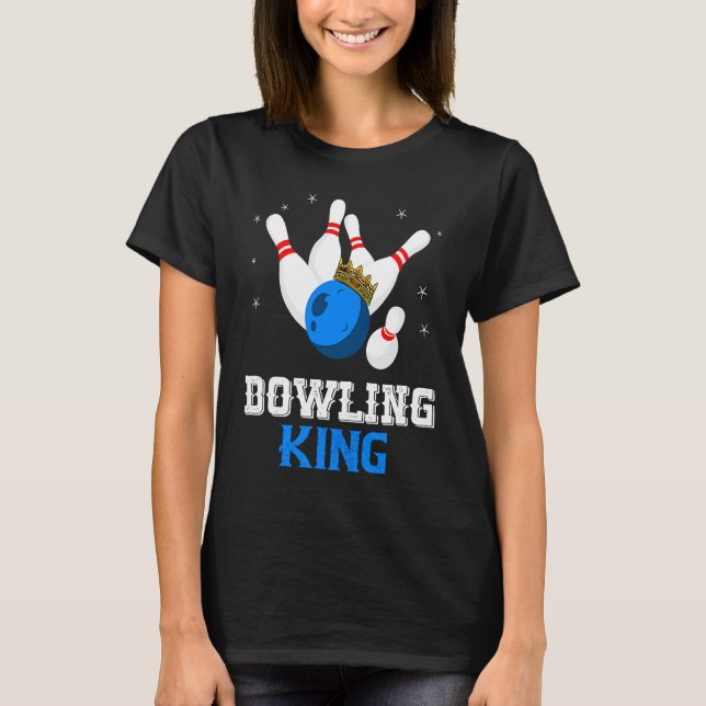 Bowling King Crown Bowler Bowling Team Strike Bowl T Shirt (Framsida)