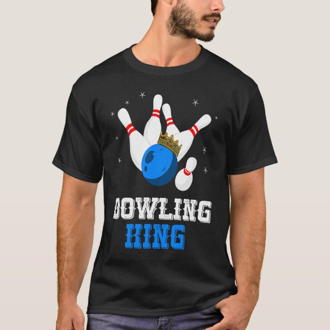 Bowling King Crown Bowling Pin Strike Bowler Bowli T Shirt (Framsida)