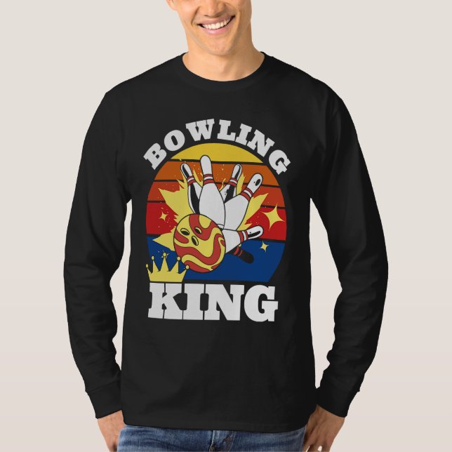 Bowling King Evolution of Man Bowling T Shirt (Framsida)