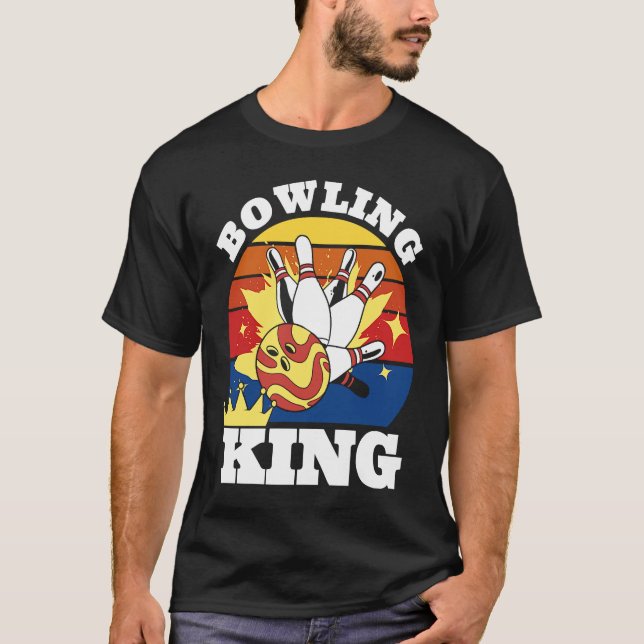 Bowling King Evolution of Man Bowling T Shirt (Framsida)