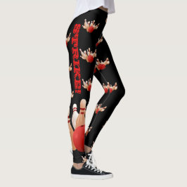 Bowling Kingpin Leggings Anpassningsbar Yoga Byxor