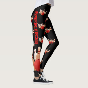 Bowling Kingpin Leggings Anpassningsbar Yoga Byxor