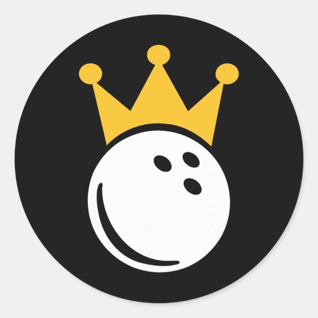 Bowling Krona Runt Klistermärke (Framsida)