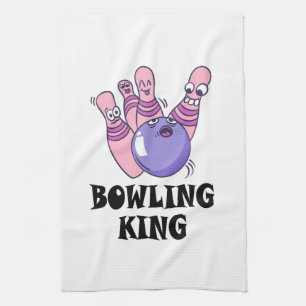 Bowling Kung Childrens Födelsedagsfest Kökshandduk