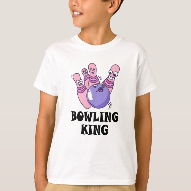 Bowling Kung Childrens Födelsedagsfest T Shirt (Framsida)