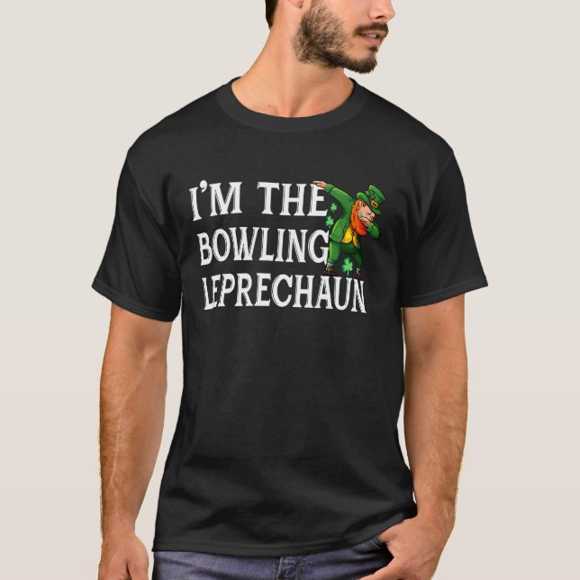 Bowling Leprechaun Dabbing Dab Cute St Patricks T Shirt (Framsida)