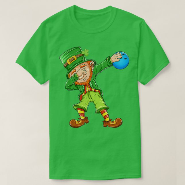 Bowling Leprechaun Lycklig St Patricks T Shirt (Design framsida)