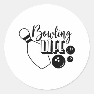 Bowling Life Shirt Skriv ut Runt Klistermärke
