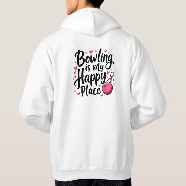 Bowling Lover Cute Retro Aesthetic Sports Design Hoodie (Baksida)