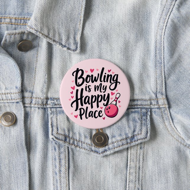 Bowling Lover Cute Retro Aesthetic Sports Design Knapp (In Situ)