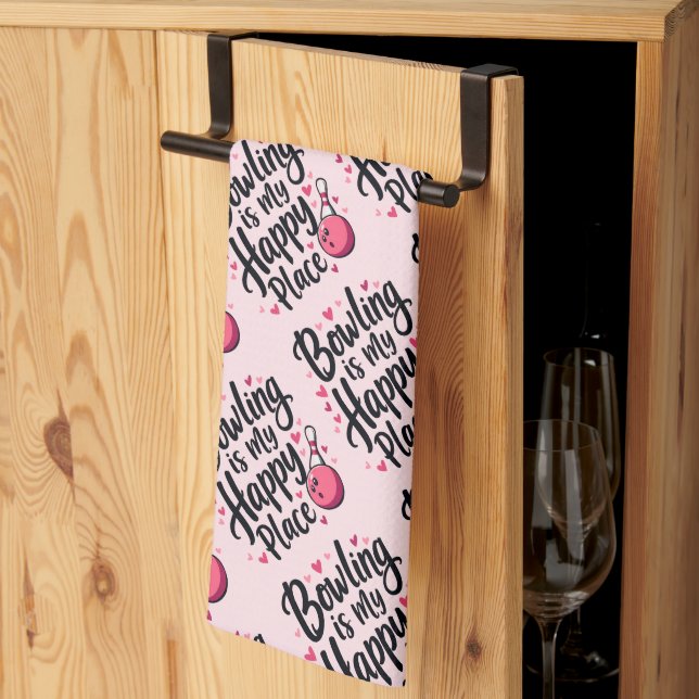 Bowling Lover Cute Retro Aesthetic Sports Design Kökshandduk (Thirds Fold)