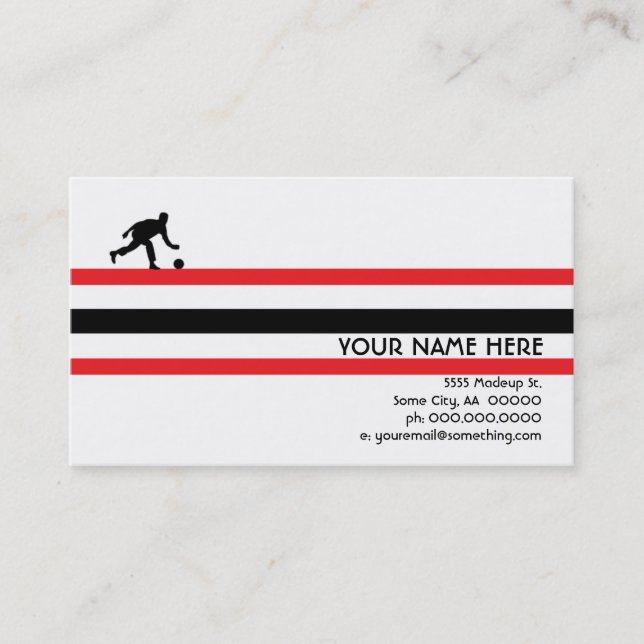 bowling: luft stjärna visitkort (Framsida)