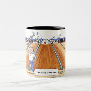 Bowling - Male Tecknad by PrintedPerfection.com Två-Tonad Mugg