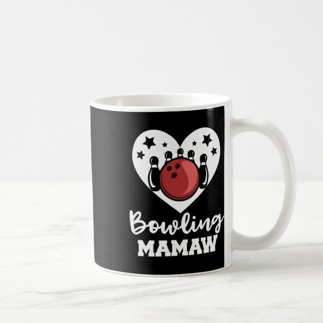 Bowling Mamaw Heart Funny Bowlareare Mamaw Kaffemugg (Höger)