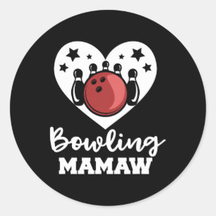 Bowling Mamaw Heart Funny Bowlareare Mamaw Runt Klistermärke