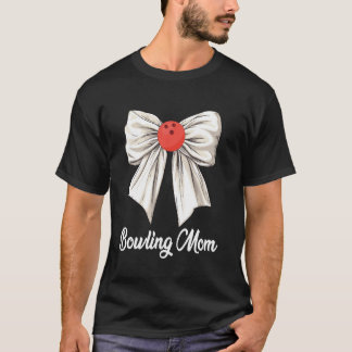 Bowling Mamma Coquette Bow Cute Bowling Älskare Mo T Shirt