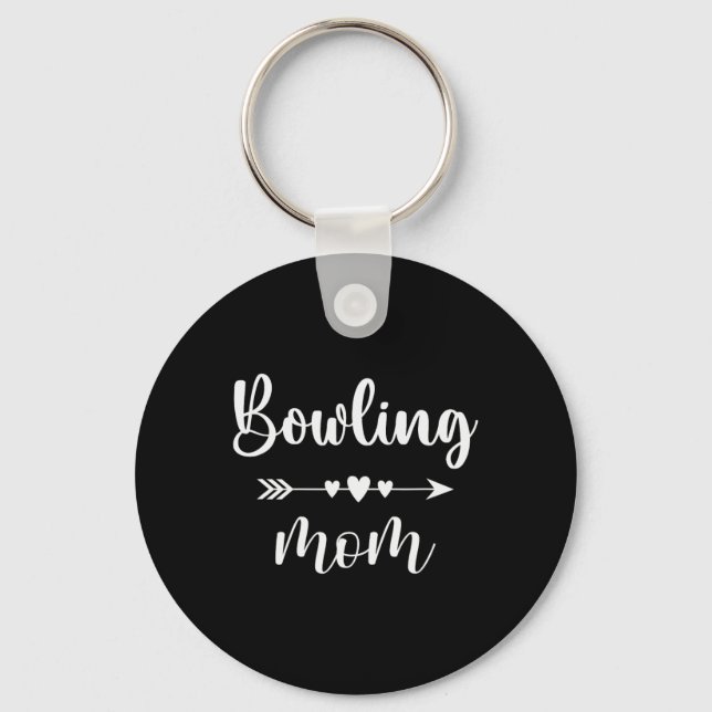 Bowling Mamma Funny Bowling Älskare Gift Womens Bo Nyckelring (Framsida)